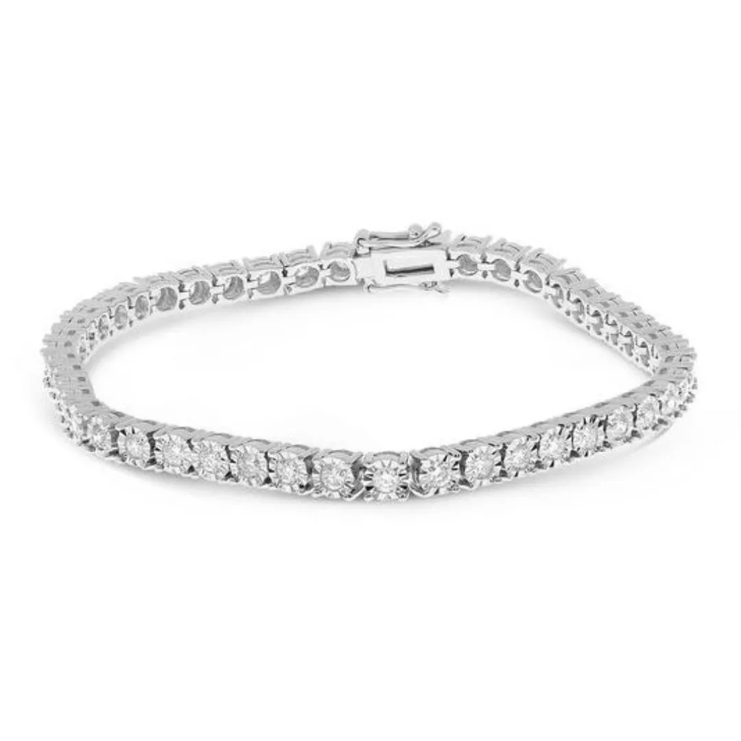 14K White Gold 2.00ctw Diamond Tennis Bracelet