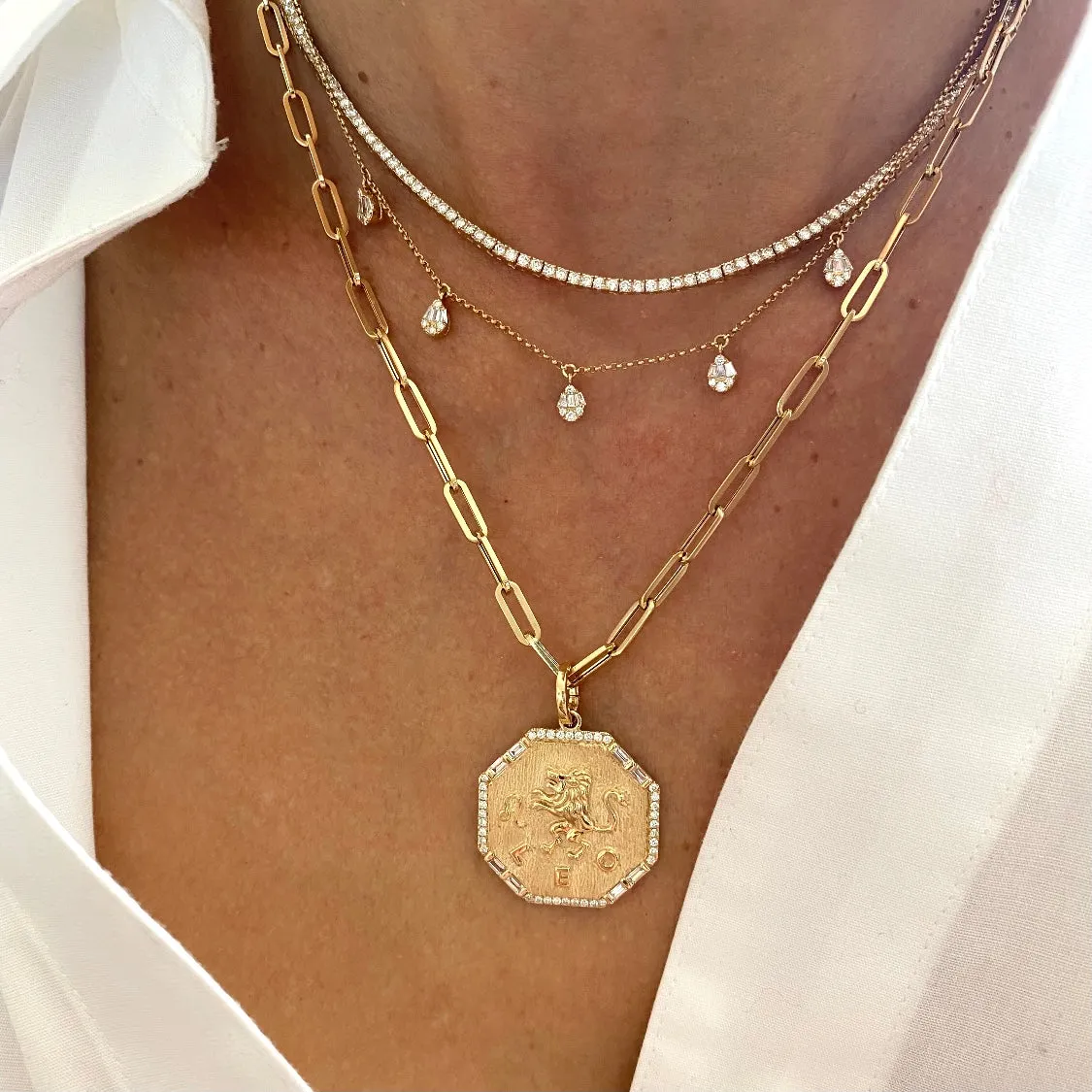 14KT Gold Diamond Victoire Tennis Necklace