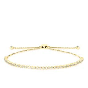 14KT Yellow Gold Diamond Brittany Tennis Tie Up Bracelet