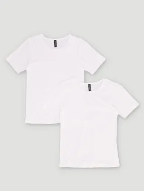 2 Pack Short Sleeve Vest - White