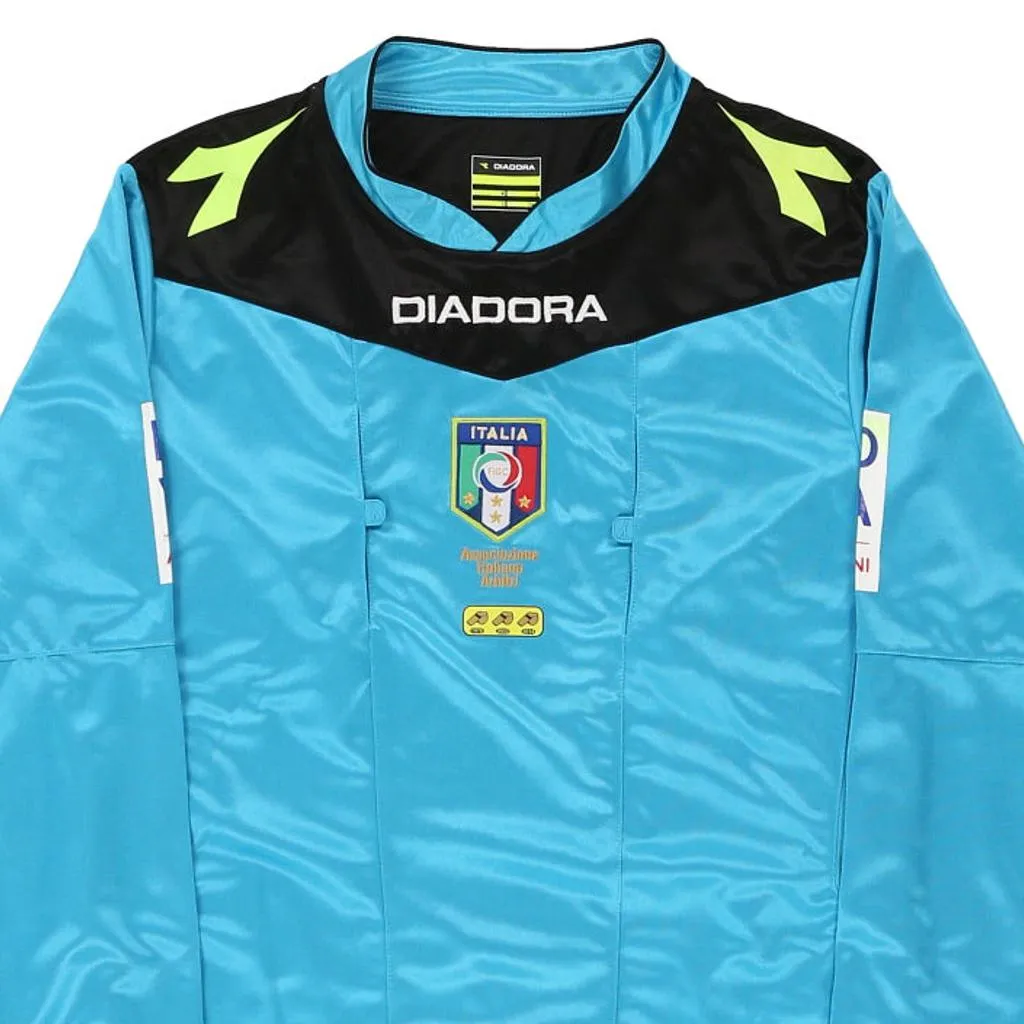 2015-16 Italy Referee Diadora Football Football Shirt - Small Blue Polyester