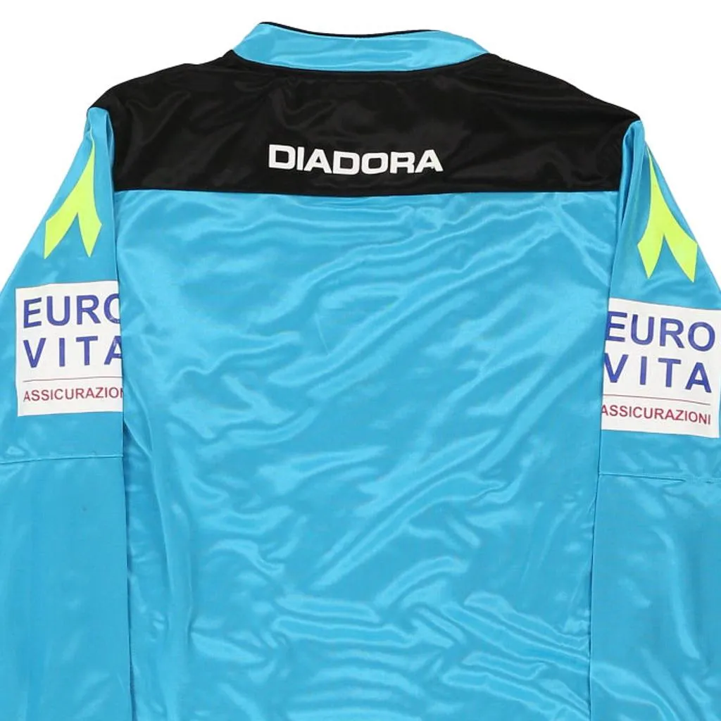 2015-16 Italy Referee Diadora Football Football Shirt - Small Blue Polyester