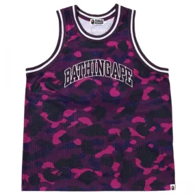 A Bathing Ape Men Color Camo Basketball Tank Top (purple)