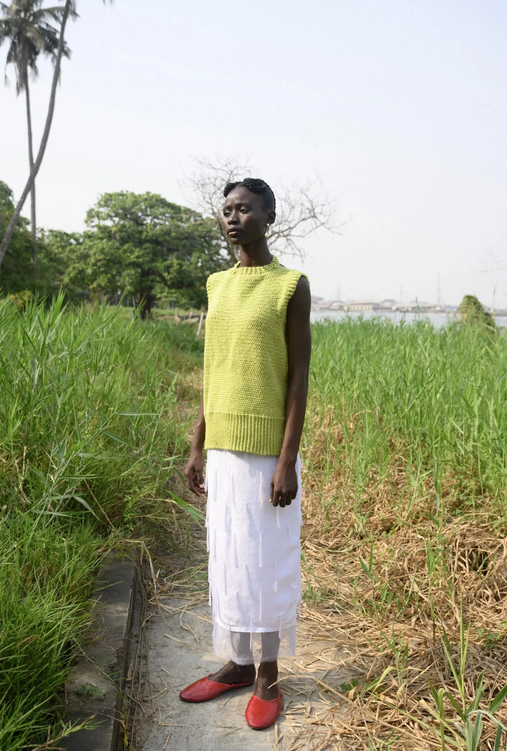 Abiola Olusola Sege Top with Back Crochet Vest