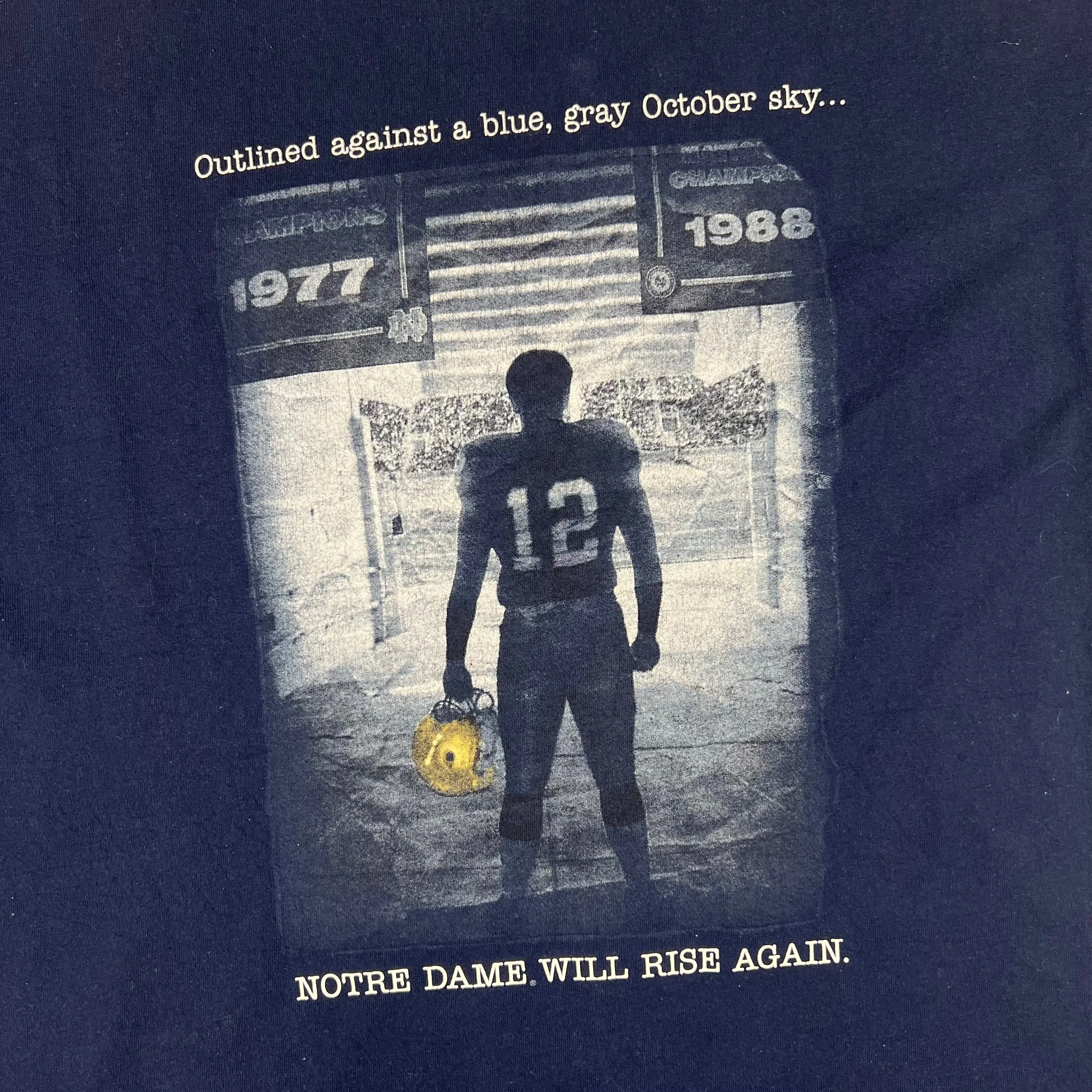 Adidas 2008 Notre Dame Football Wake Up The Echoes Blue T-Shirt