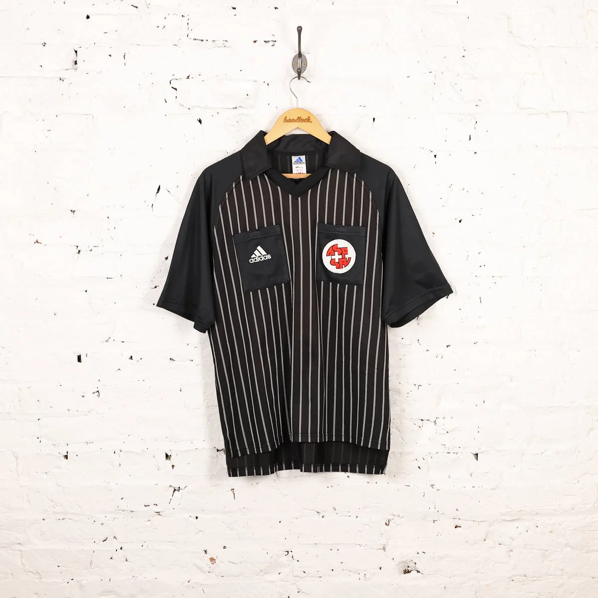 Adidas 90s Football Referee Shirt - Black - M