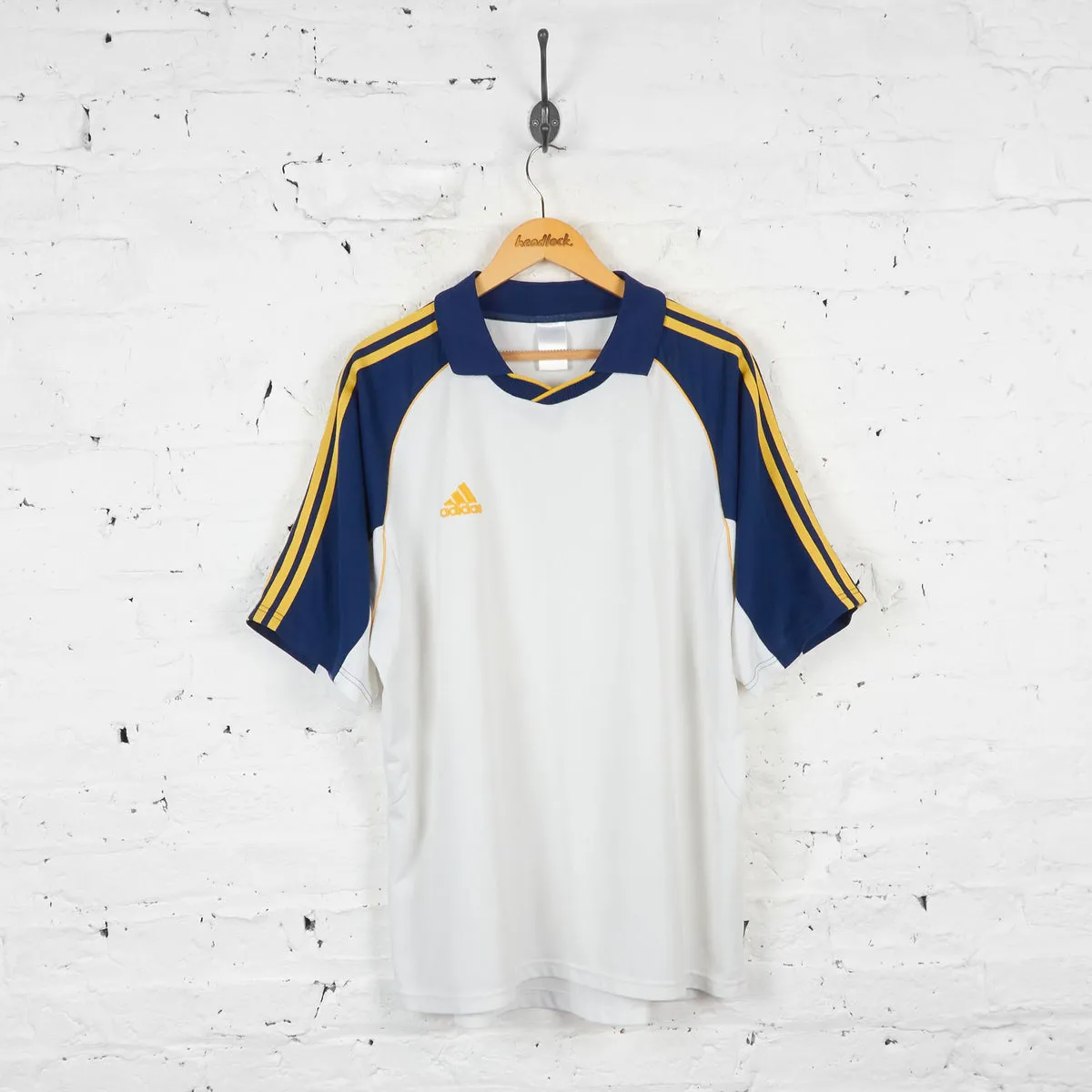 Adidas Collared Template Football Shirt - White - XL