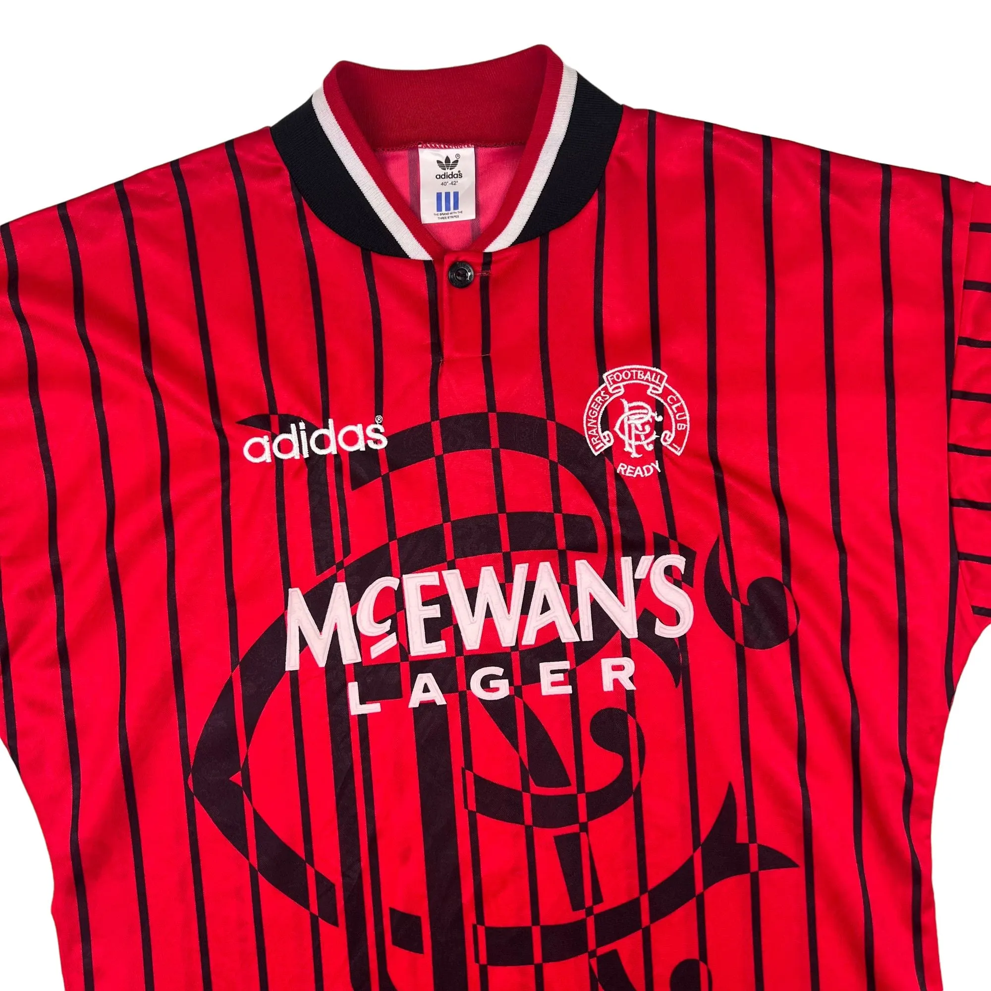 Adidas Glasgow Rangers 1994-95 Away Football Shirt Red Black Rare