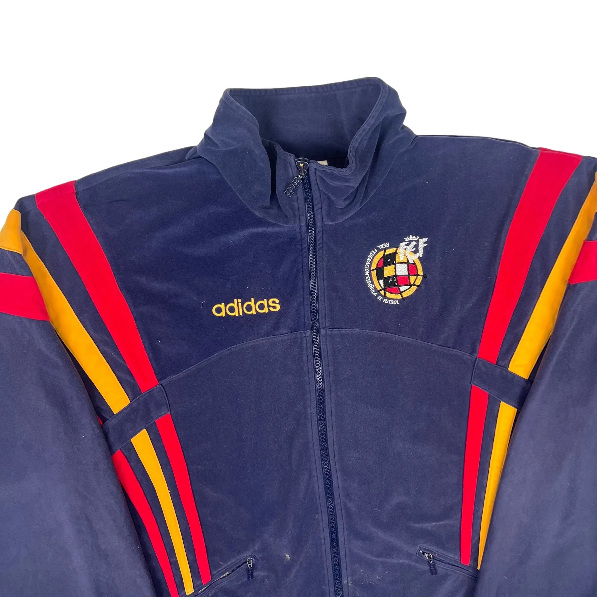 Adidas Spain 1996-98 Football Velour Track Jacket Navy Rare