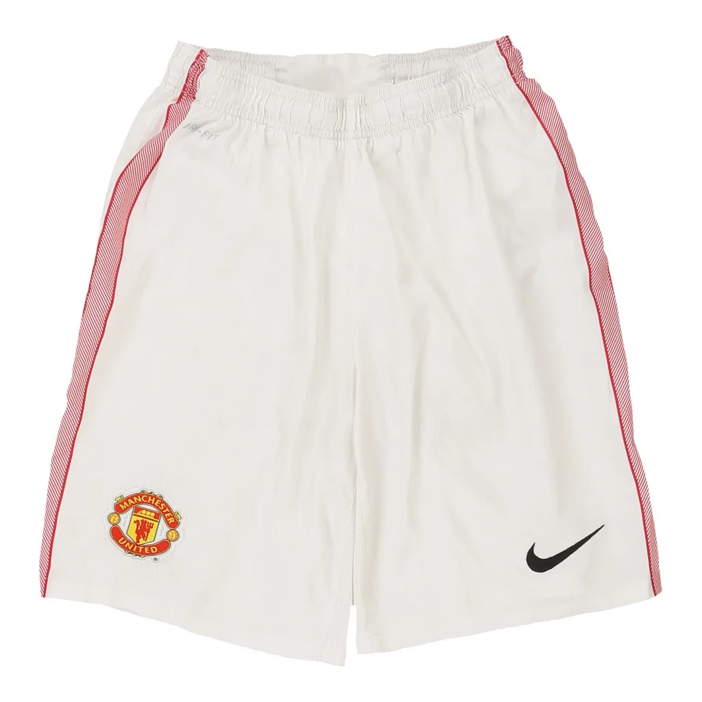 Age 10-12 Manchester United Nike Football Sport Shorts - Medium White Polyester