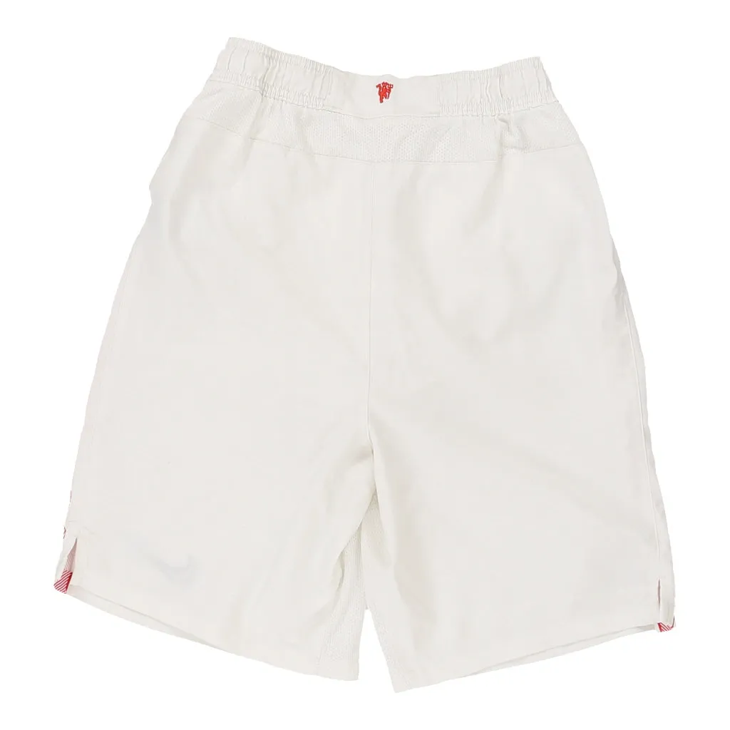 Age 10-12 Manchester United Nike Football Sport Shorts - Medium White Polyester