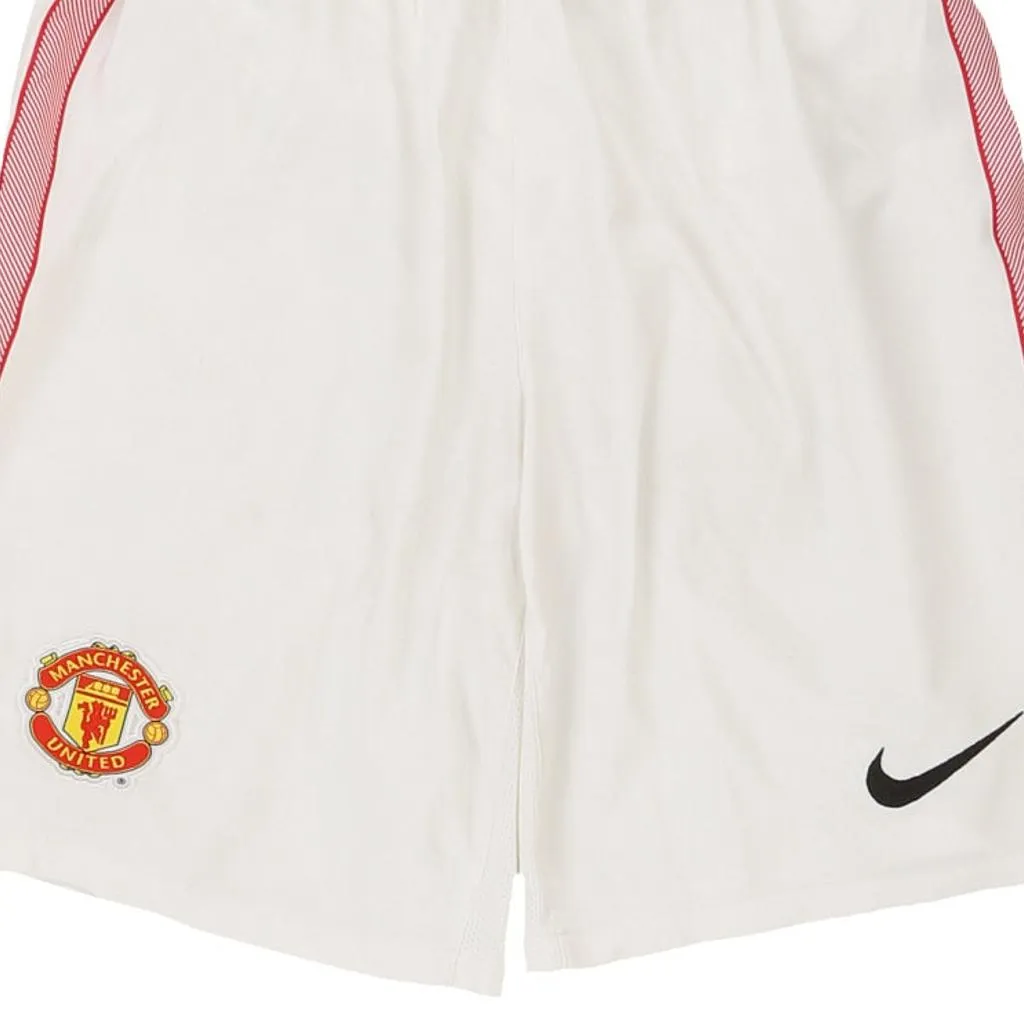 Age 10-12 Manchester United Nike Football Sport Shorts - Medium White Polyester