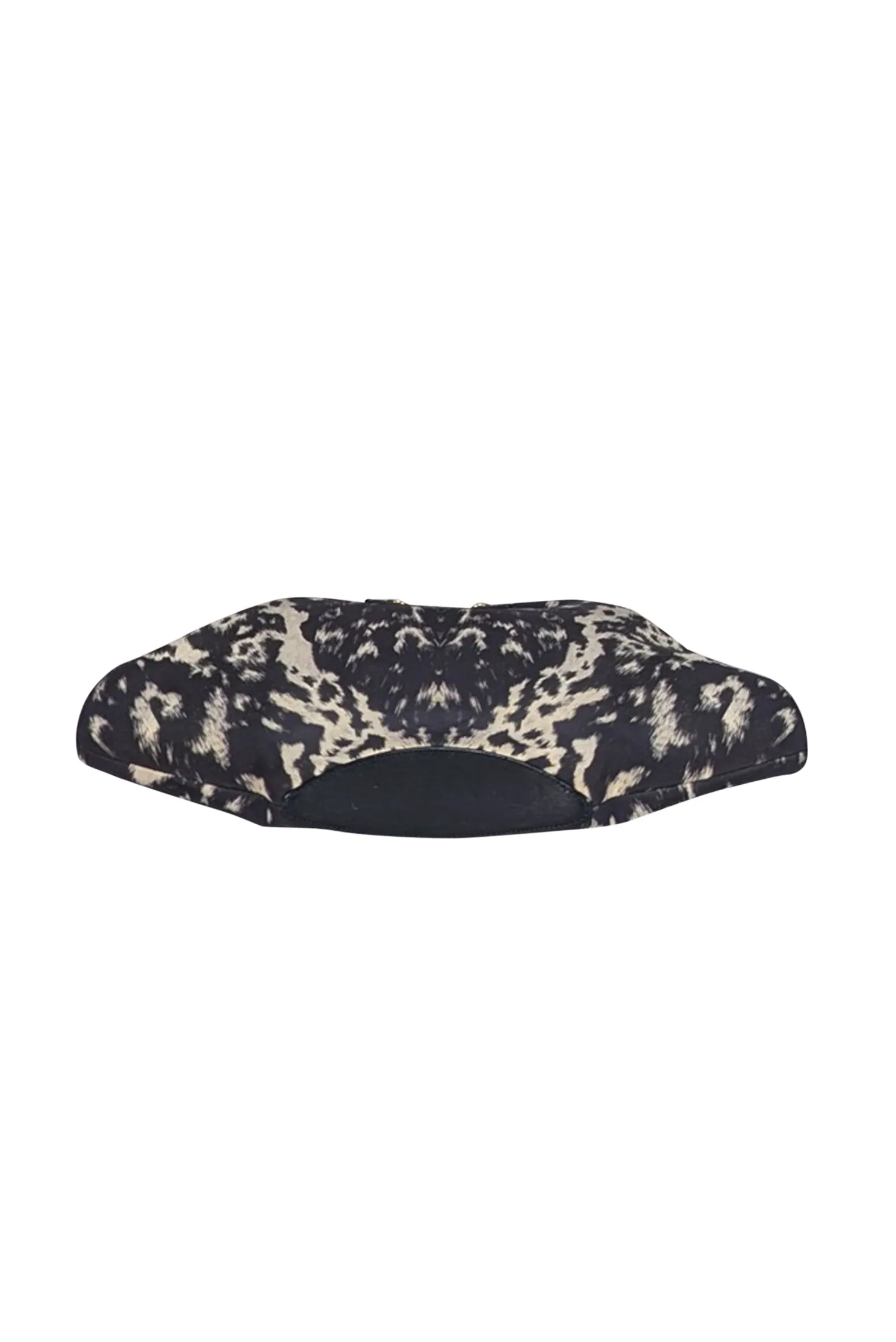 Alexander McQueen - Black & Cream Animal Print Canvas Manta Clutch Bag