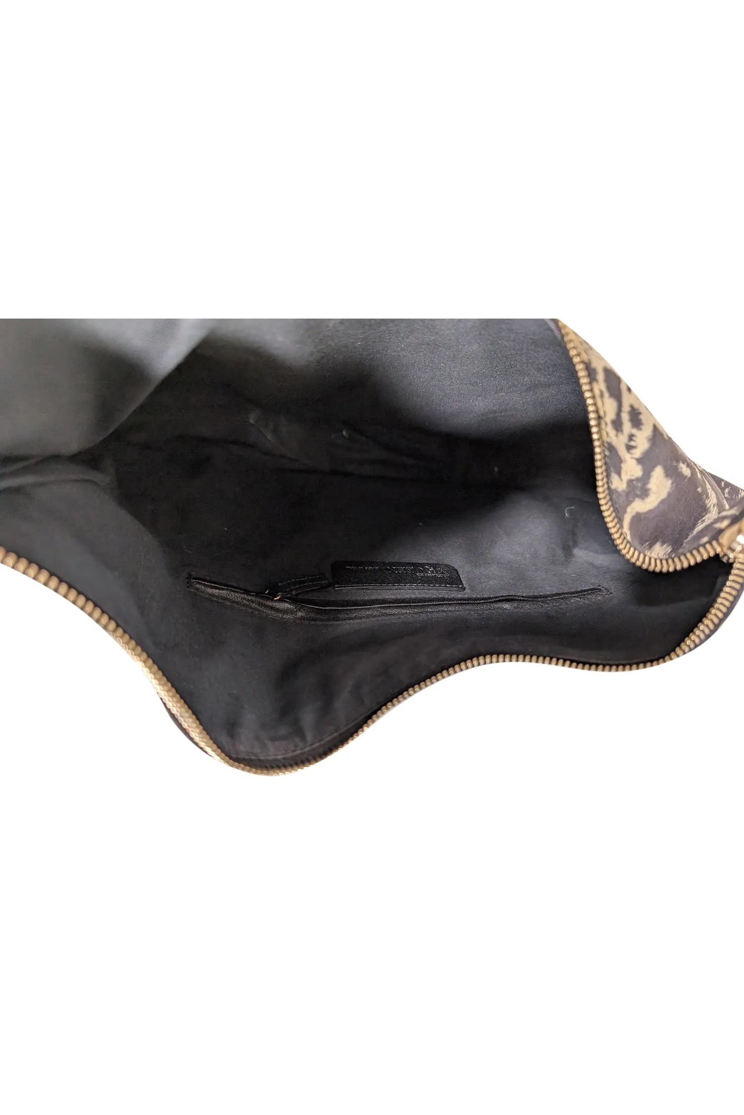 Alexander McQueen - Black & Cream Animal Print Canvas Manta Clutch Bag