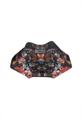 Alexander McQueen - Black w/ Red & Blue Floral Print Satin Manta Clutch Bag