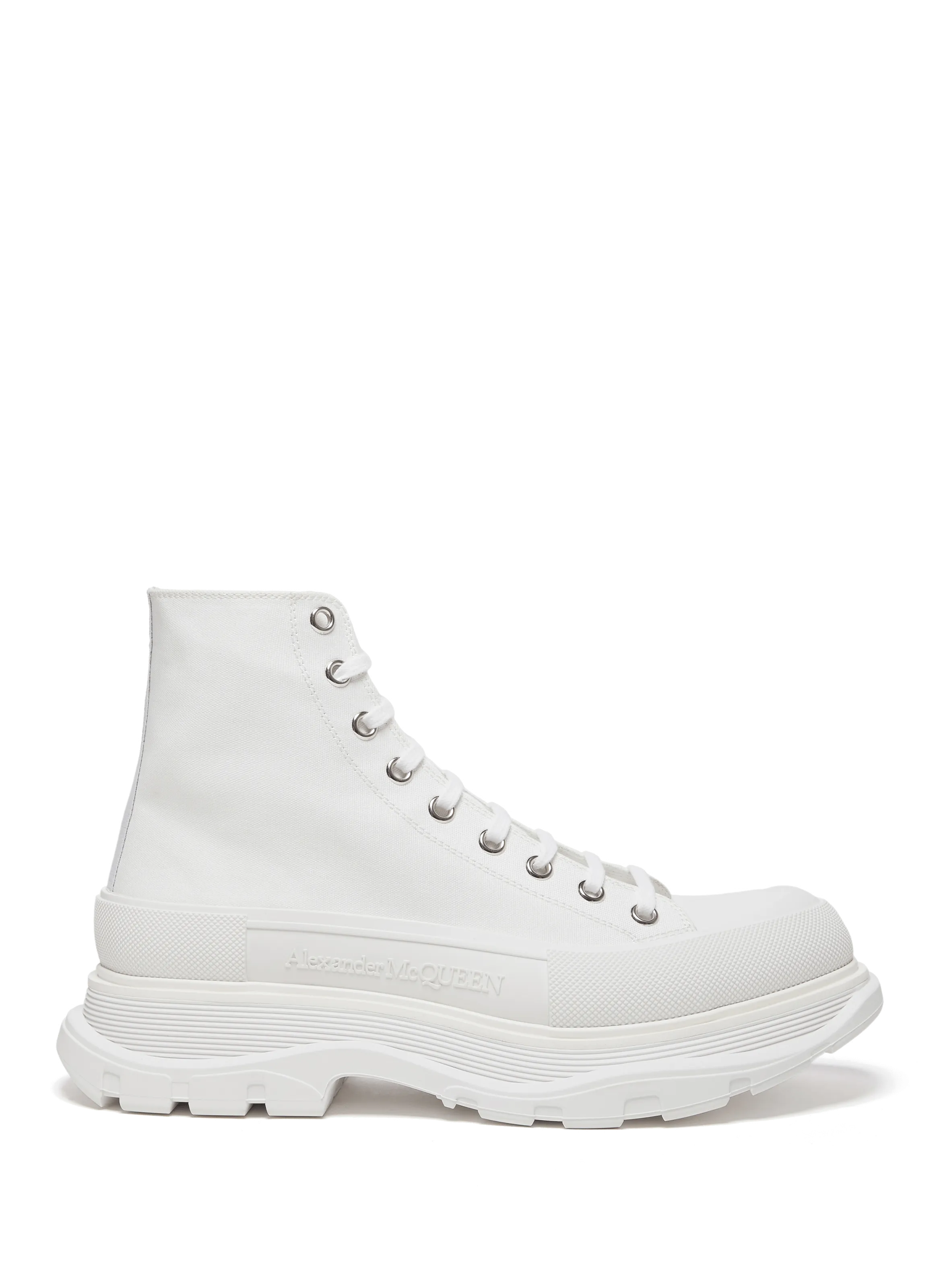 Alexander mcqueen  Tread Slick hi-top cotton Sneakers  - White