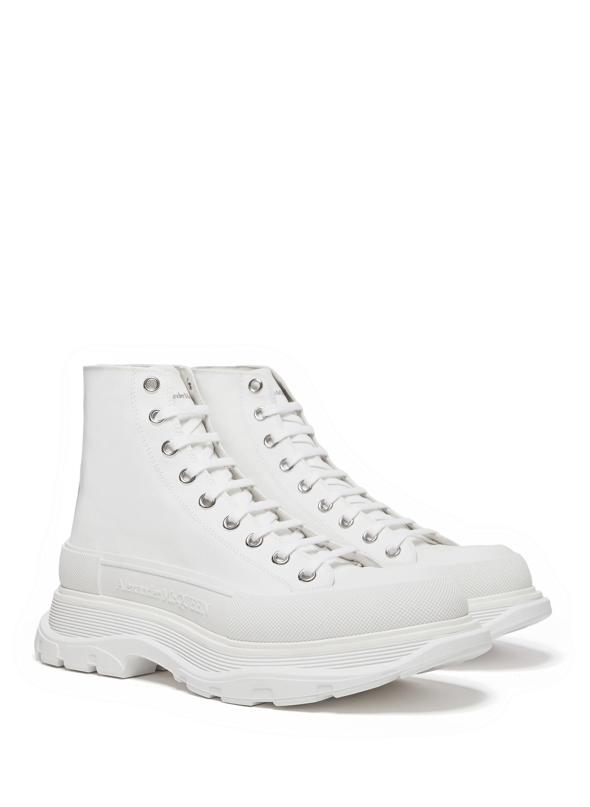 Alexander mcqueen  Tread Slick hi-top cotton Sneakers  - White