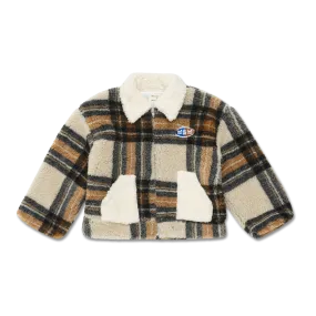 Almond Plaid Fleece Jacket