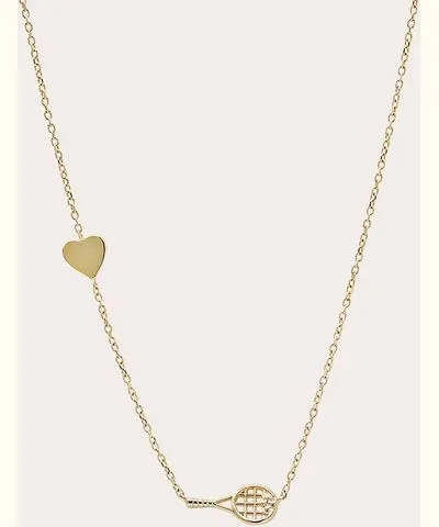 Anzie Women's Love Letter 14K Gold Diamond Kelly Tennis Heart Necklace