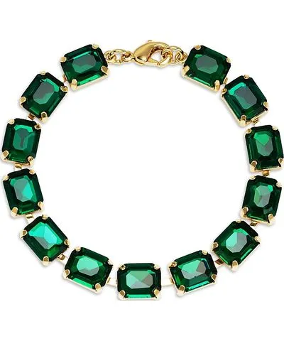 Aqua x Wicked Green Stone Tennis Bracelet in 14K Gold Plated