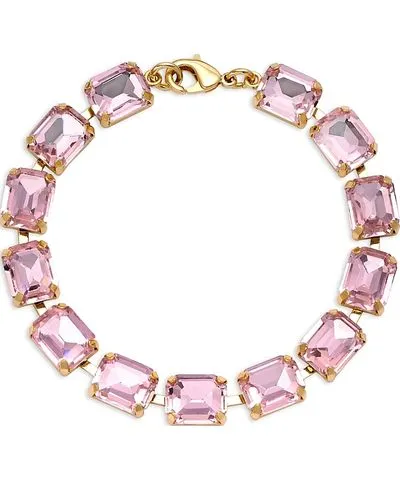 Aqua x Wicked Pink Stone Tennis Bracelet in 14K Gold Plated