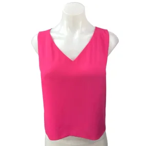 Aritzia Babaton Women's Pink Sleeveless V-neck Casual Crop Tank Top Blouse Sz S