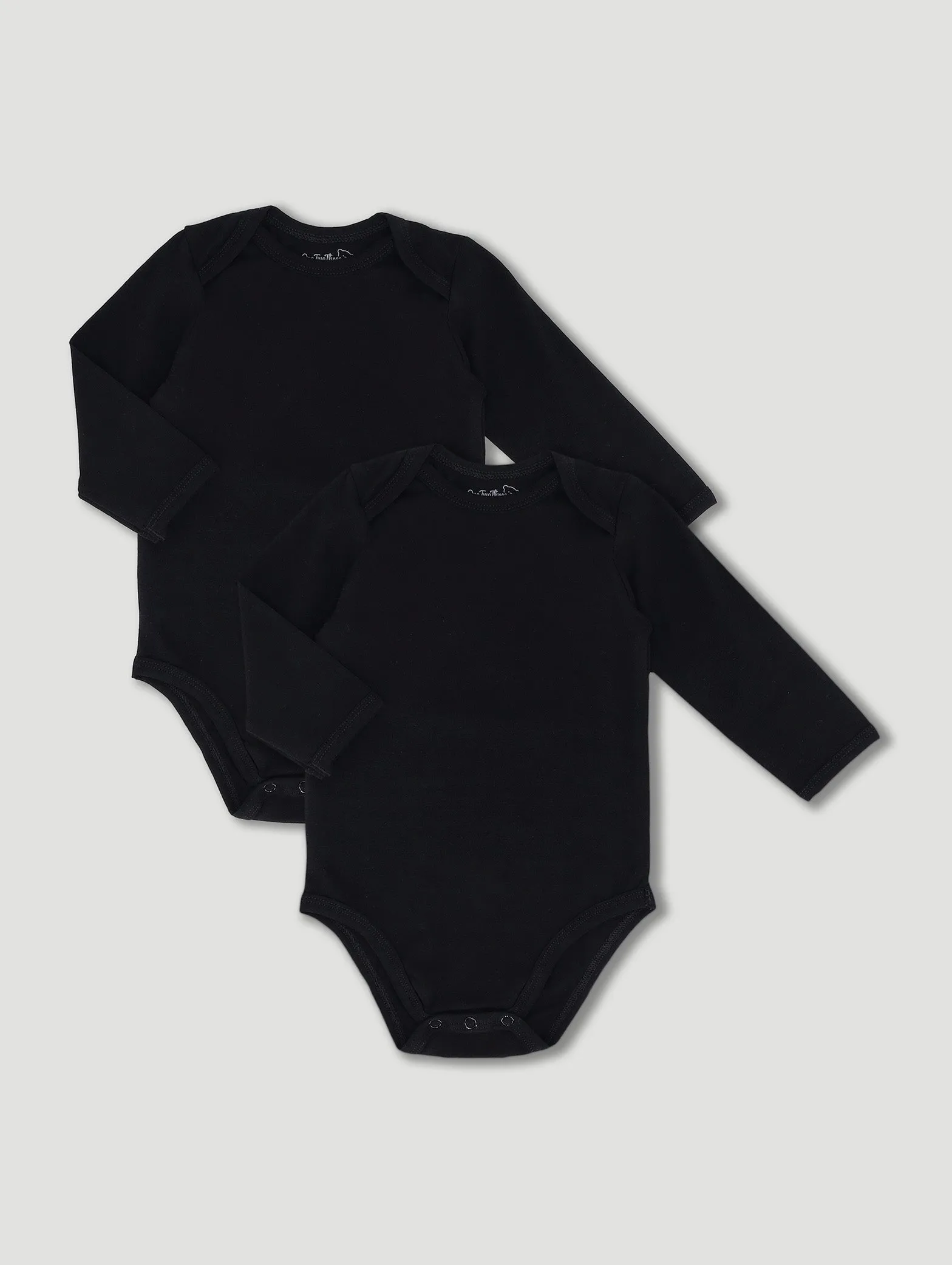 Baby Boys 2 Pack Long Sleeve Vest - Black