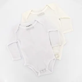 Baby Boys 2 Pack Long Sleeve Vest - White