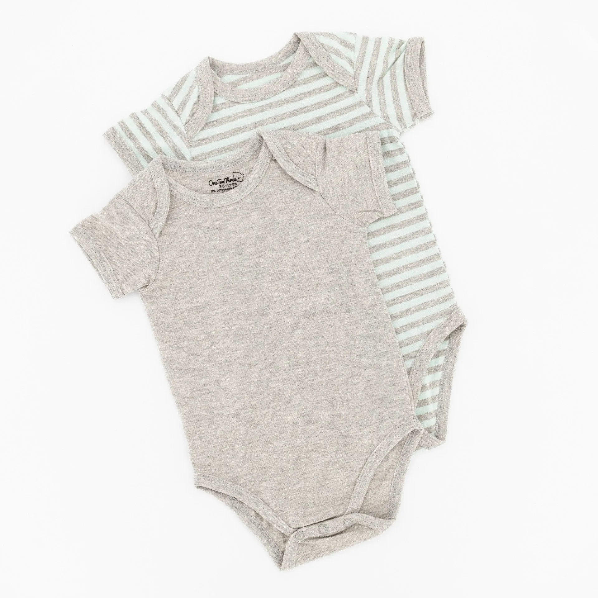 Baby Boys 2 Pack Short Sleeve Stripe Vest - Mint