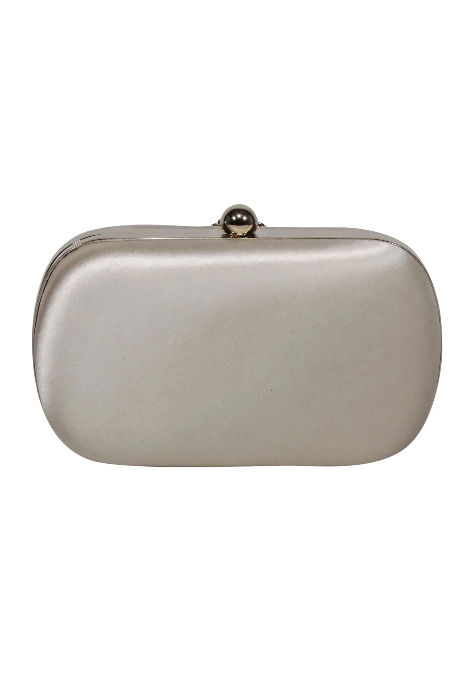 Badgley Mischka - Cream Satin Clutch w/ Jewel Front