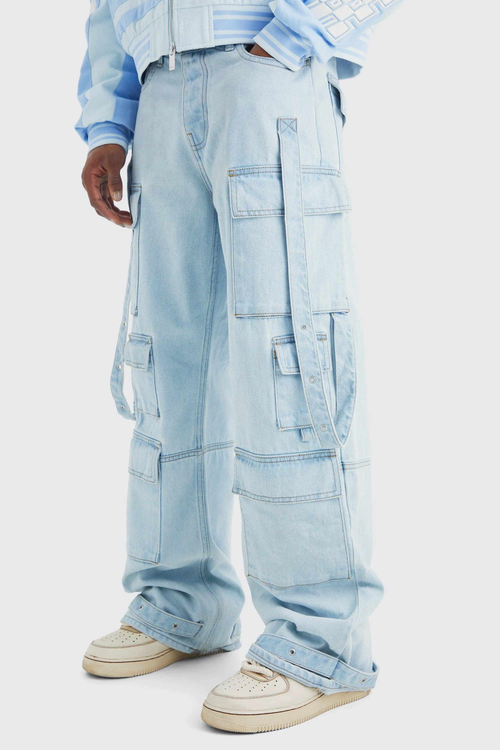 Baggy Rigid Multi Pocket Flare Jeans