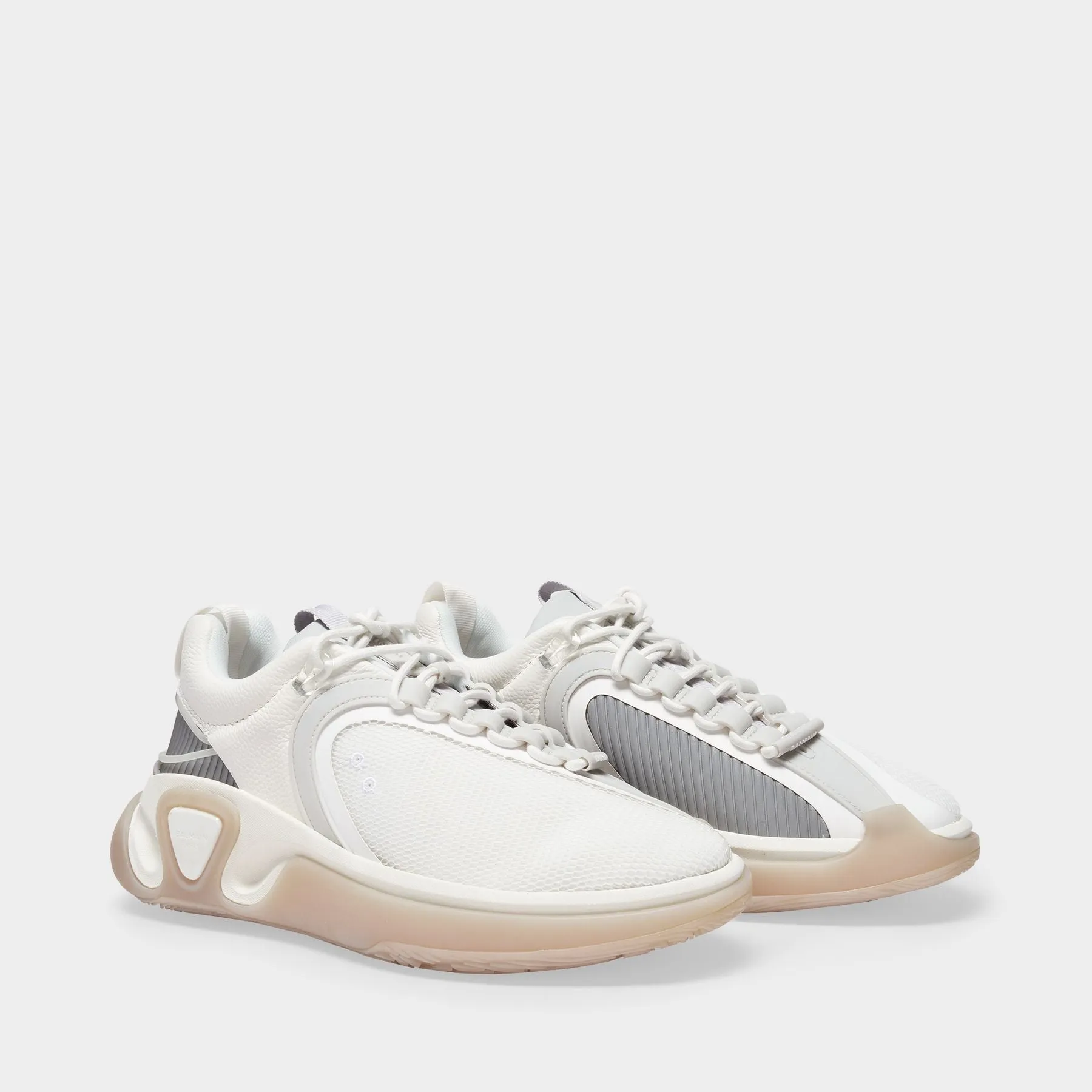 Balmain  B-Runner Sneakers in White Leather and Mesh