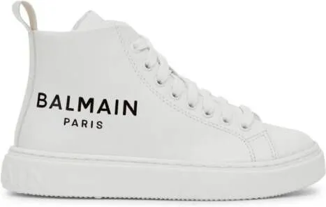 Balmain Kids logo-print lace-up sneakers White