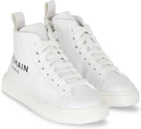 Balmain Kids logo-print lace-up sneakers White