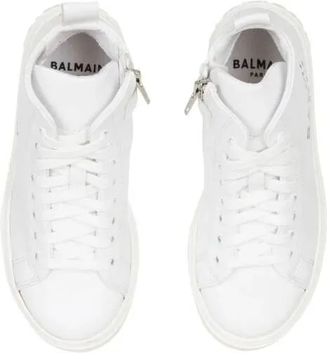 Balmain Kids logo-print lace-up sneakers White