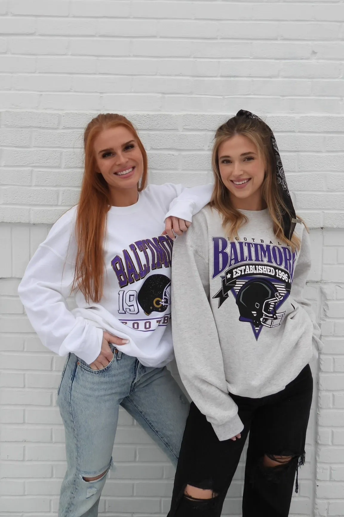 Baltimore Triangle Vintage Football Crewneck Sweatshirt By Brightside