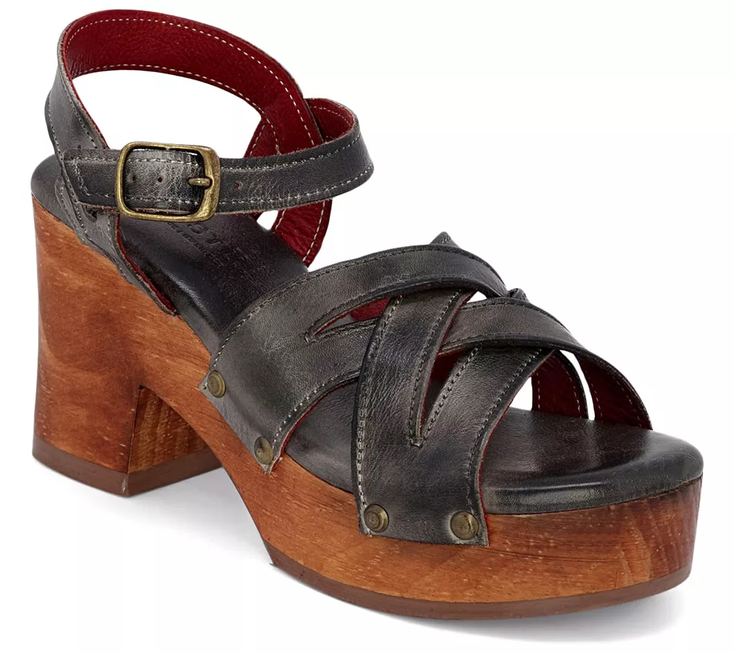 Bed Stu Leather Adjustable Clog Sandals - Paulina