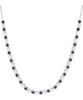 Belk & Co 1/2 ct. t.w. Lab Grown Diamond and Lab Grown Sapphire Tennis Necklace in 10K White Gold