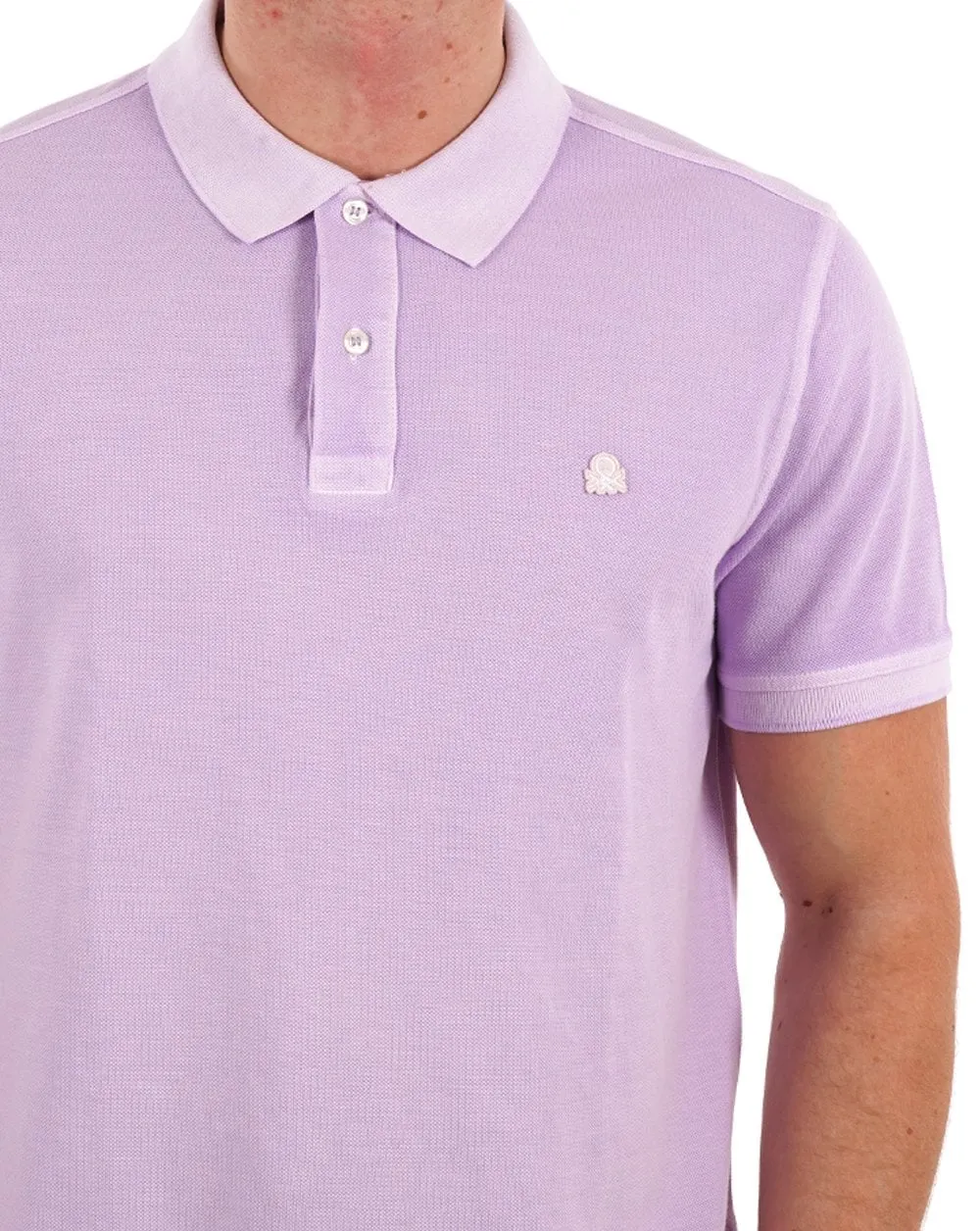 Benetton Logo Polo Washed Lilac