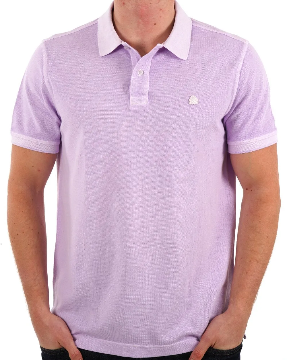 Benetton Logo Polo Washed Lilac