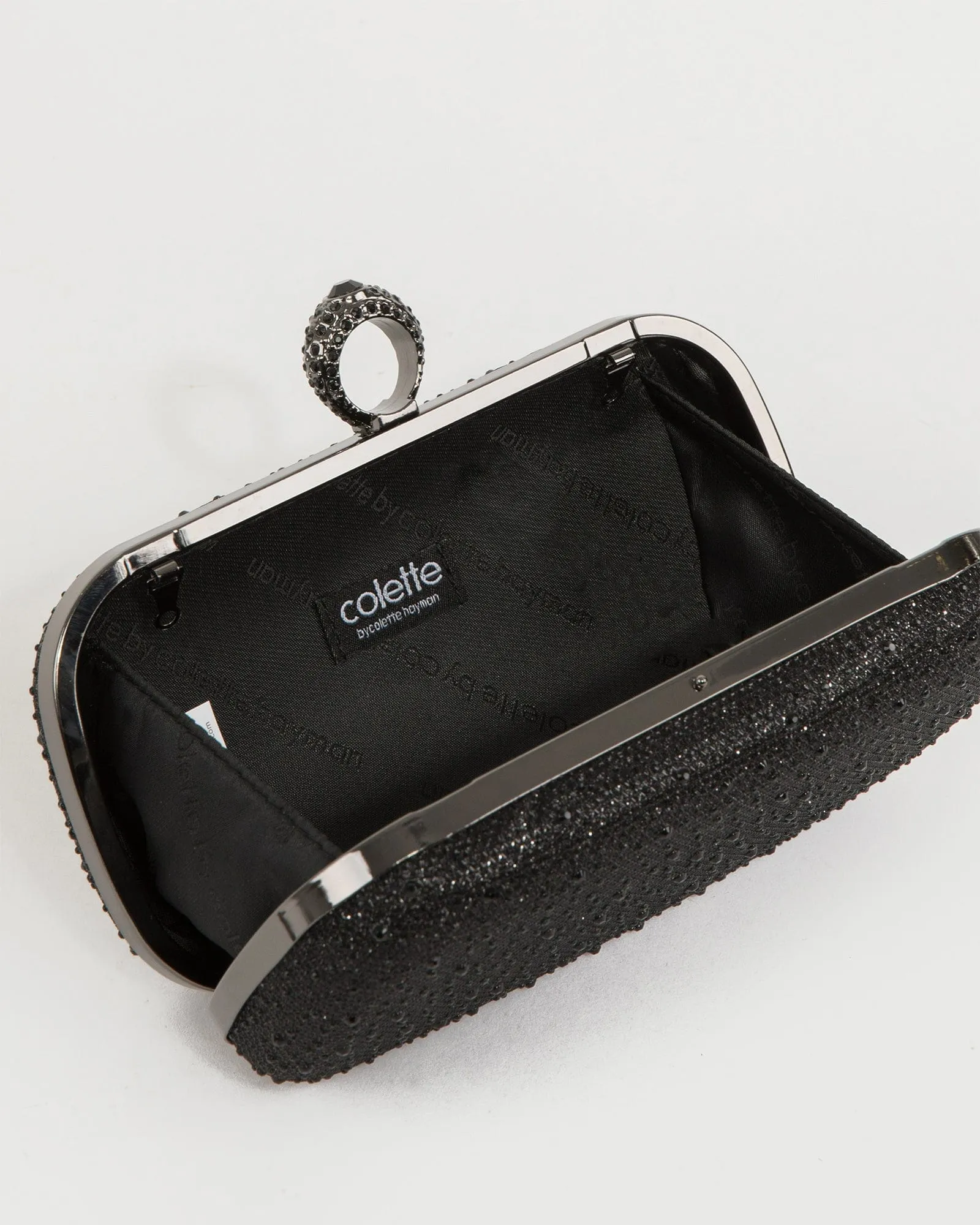 Black Becca Loop Handle Clutch Bag