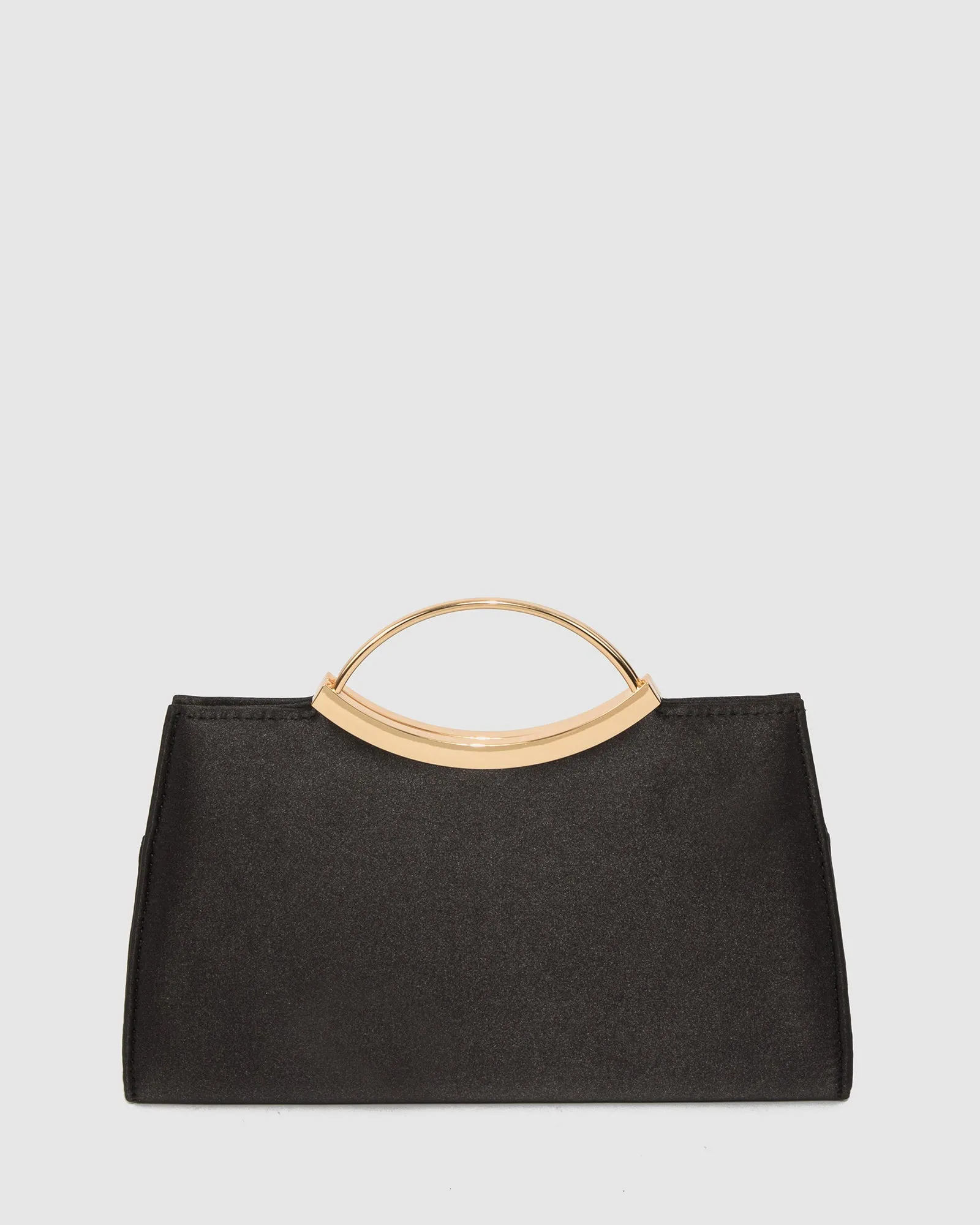 Black Jessie Handle Clutch Bag