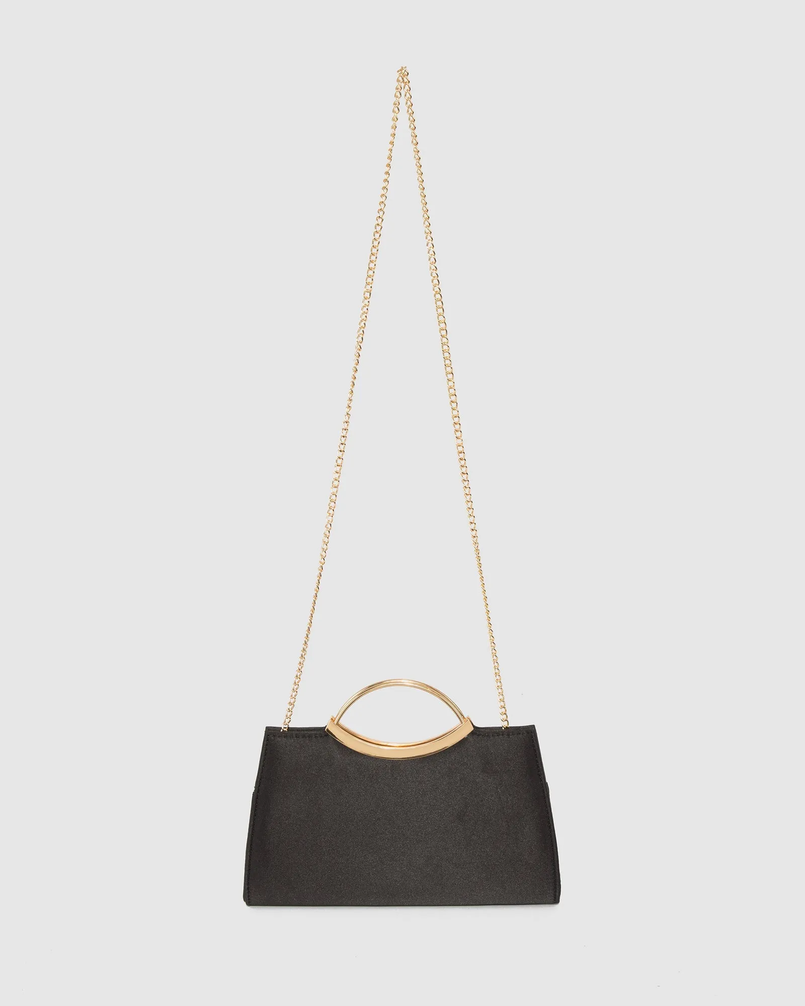 Black Jessie Handle Clutch Bag