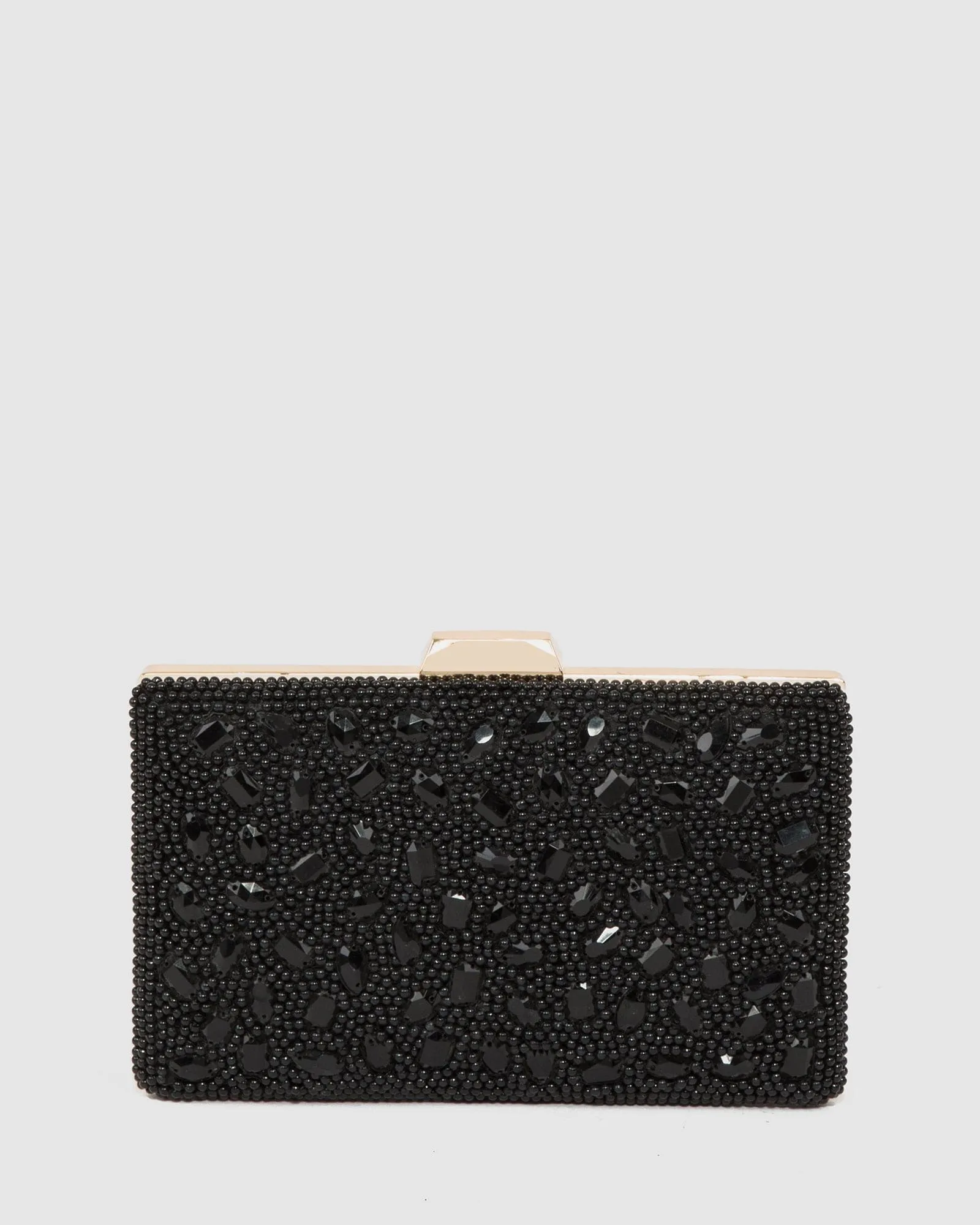 Black Lienke Beaded Clutch Bag