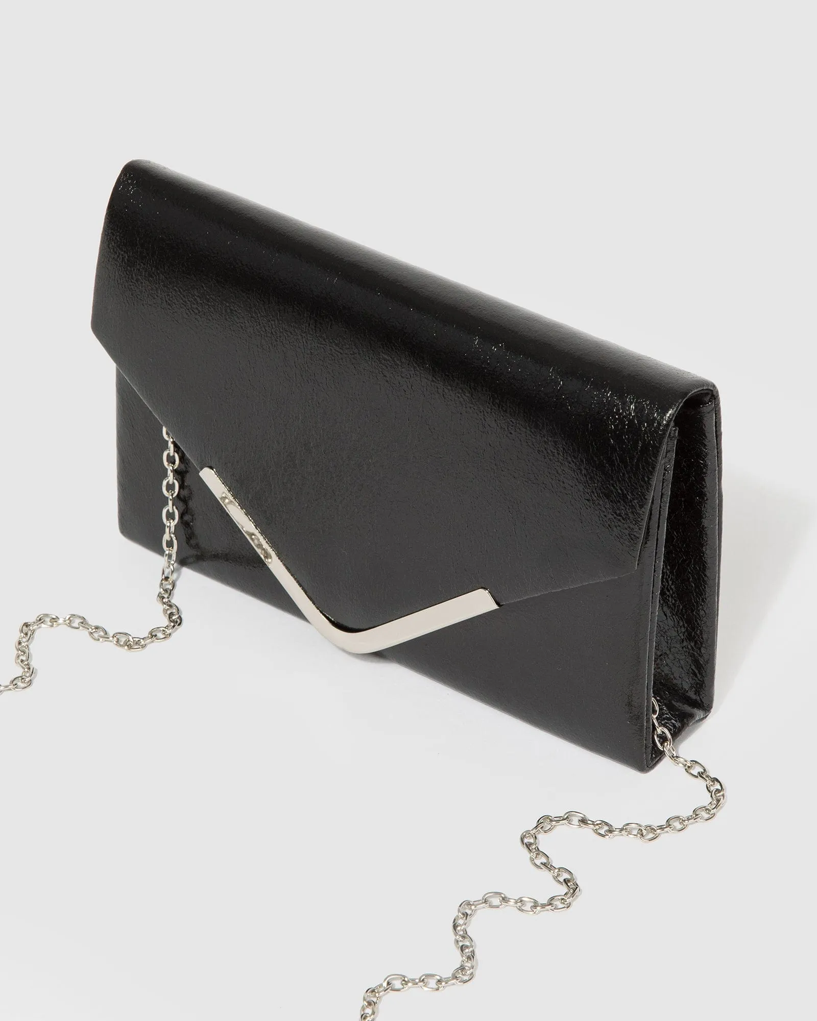 Black Lila II Envelope Clutch Bag