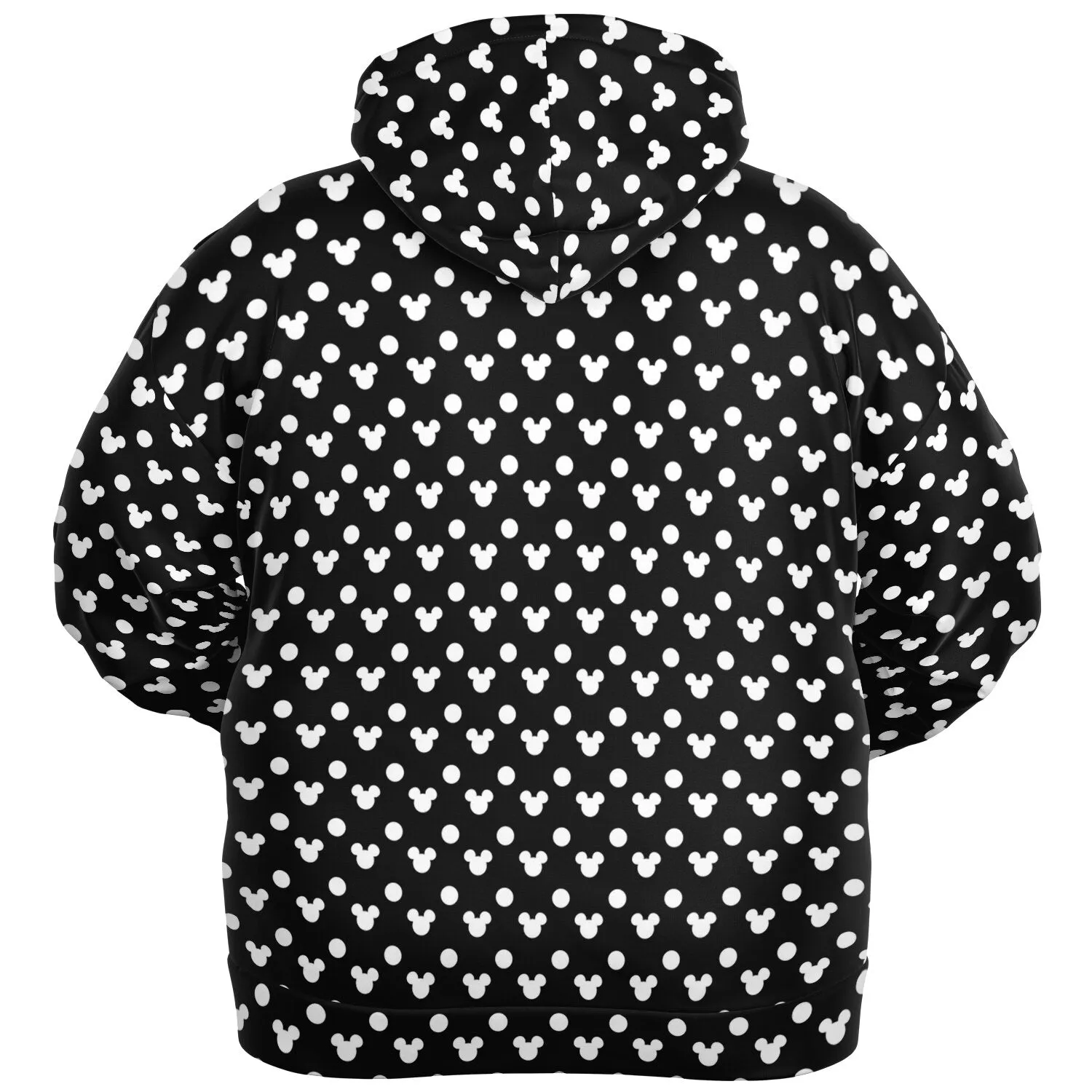 Black With White Mickey Polka Dots Plus-size Unisex Zip Hoodie