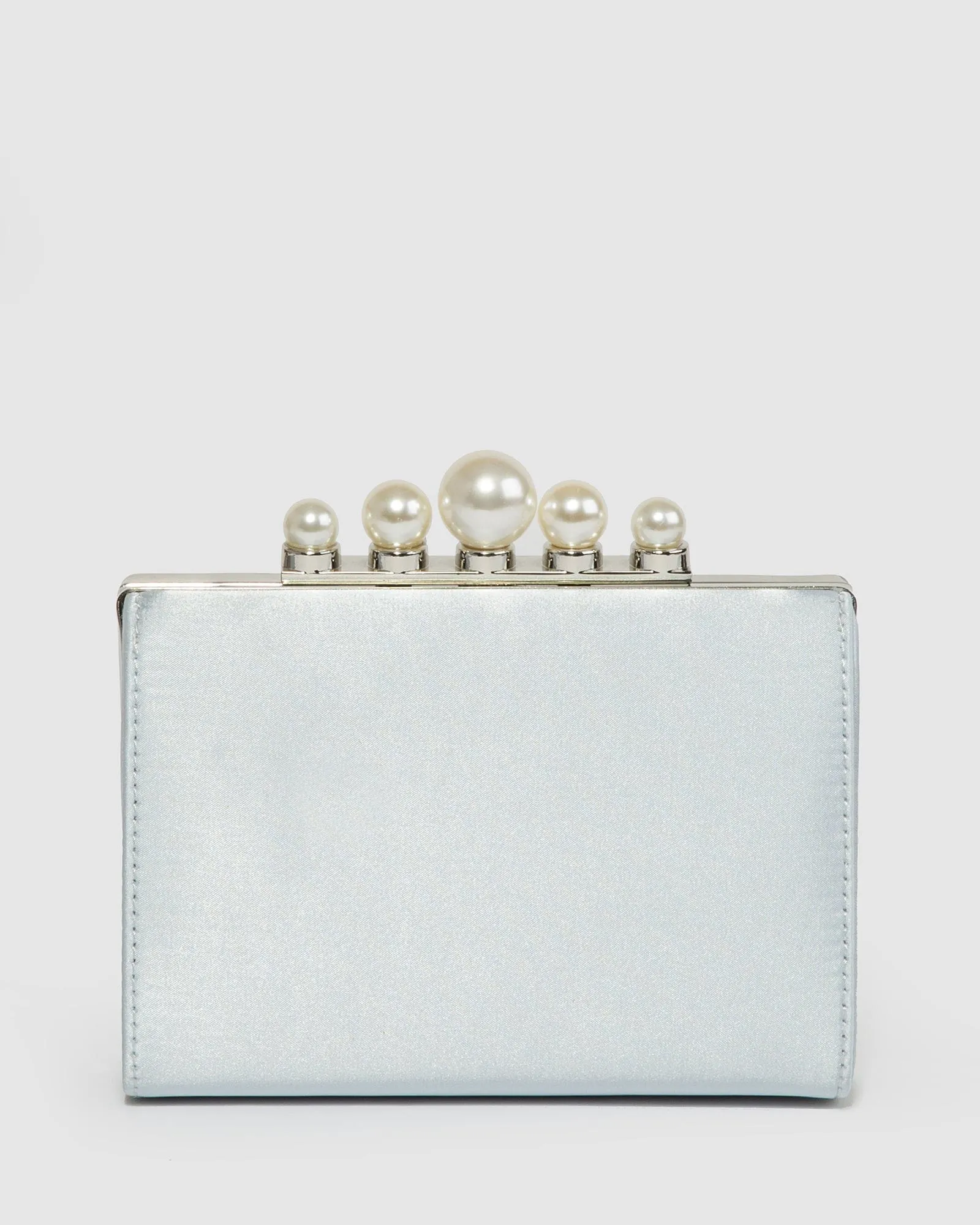 Blue Daphne Pearl Clutch Bag