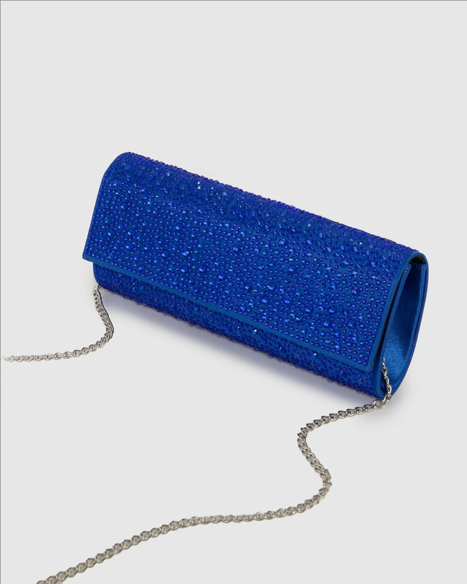 Blue Nolene Crystal Clutch Bag