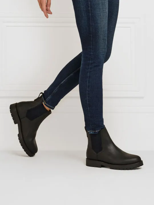 Boudica black leather Ankle Boots