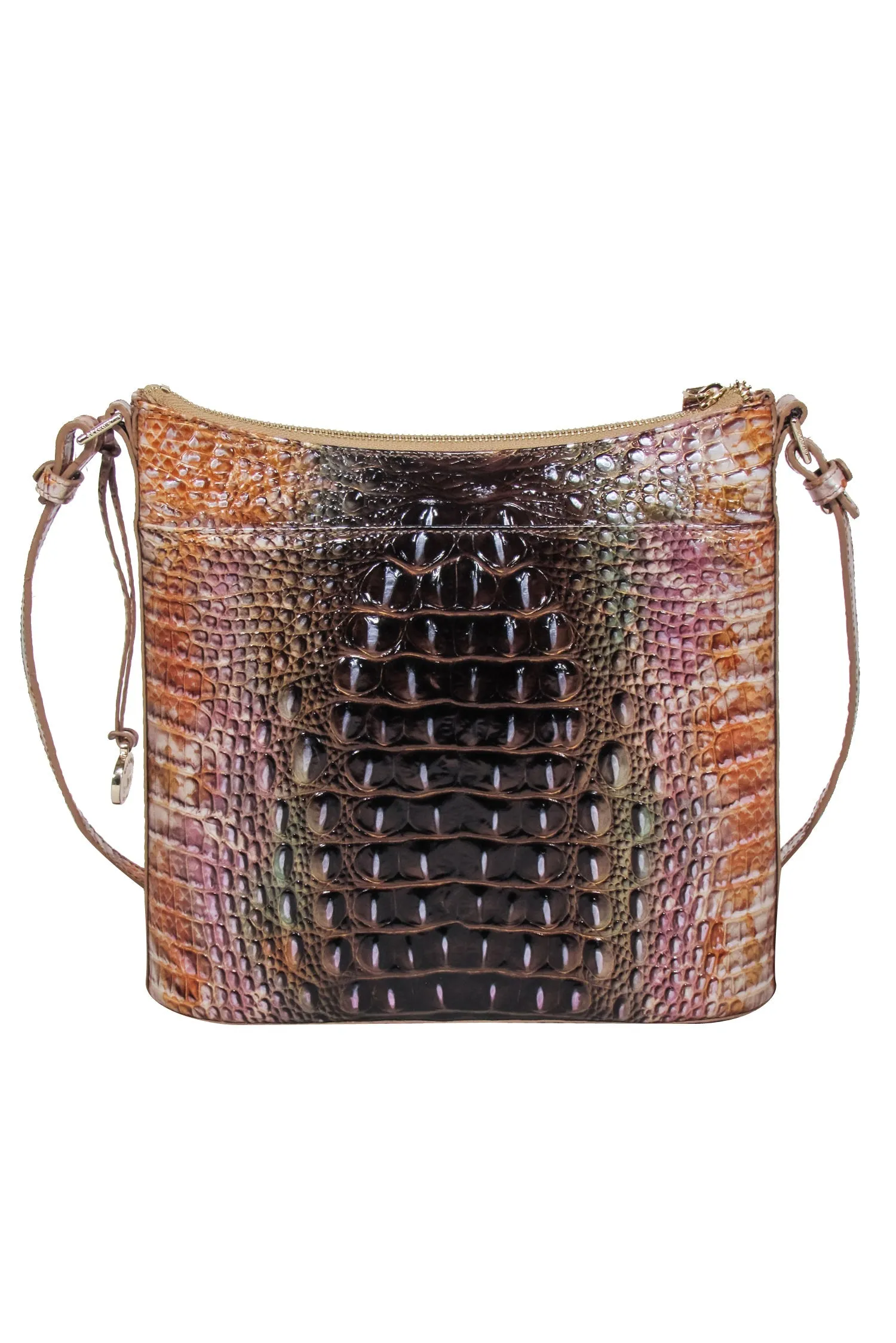 Brahmin - Gold Multi Ombre Croc Embossed Leather Crossbody Bag